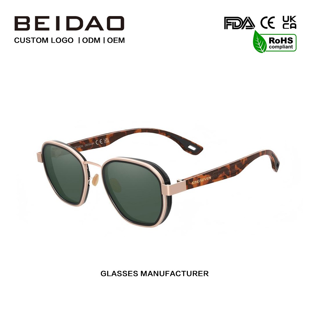 Óculos de sol polarizados de alumínio reflexivos clássicos