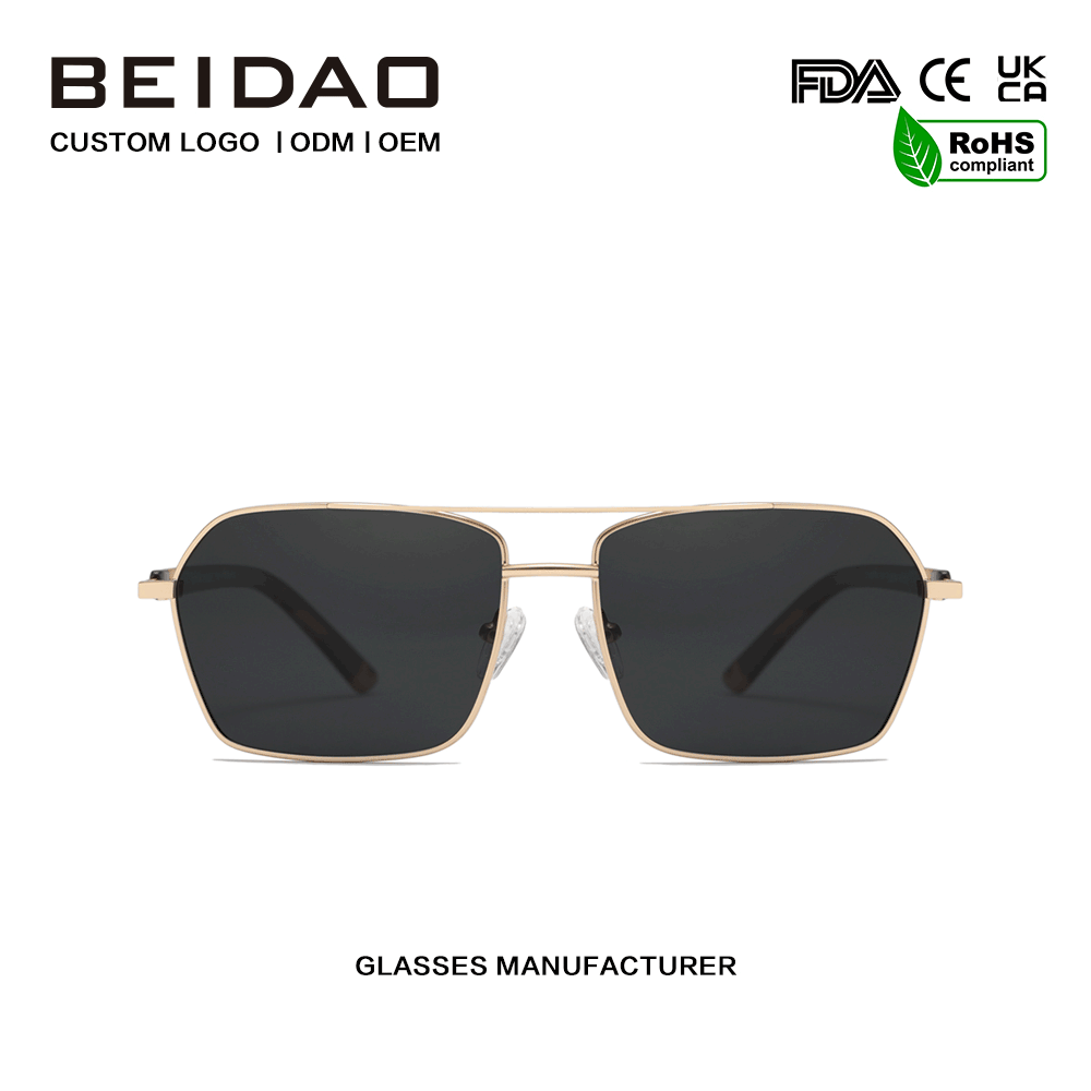 Óculos de sol retrô clássicos com lente de liga de alumínio UV400