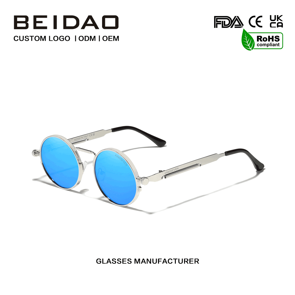 Óculos de sol polarizados com armação de metal com proteção UV400 de designer