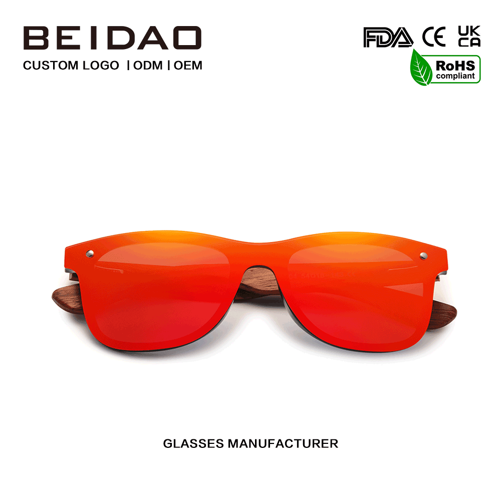 Para óculos de sol polarizados originais unissex Bubinga Wood Red