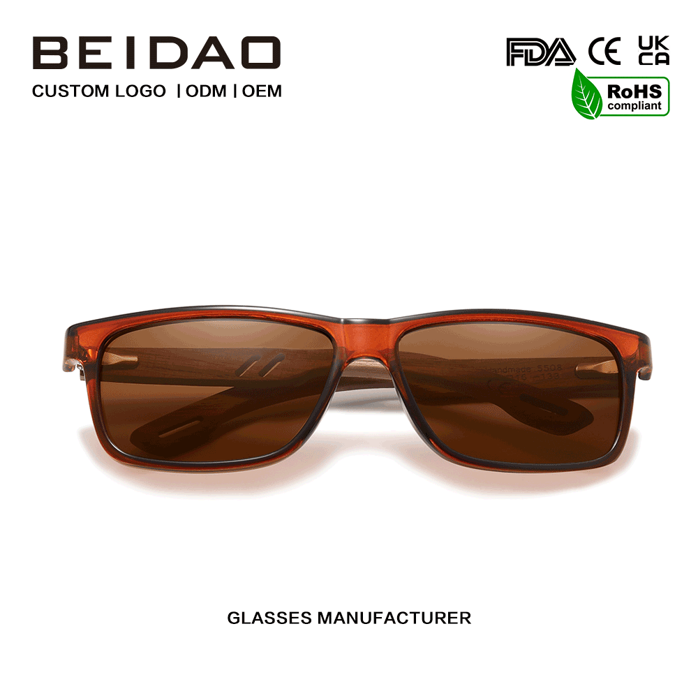 Óculos de sol com armação Walnut TR90 de venda quente para homens e mulheres