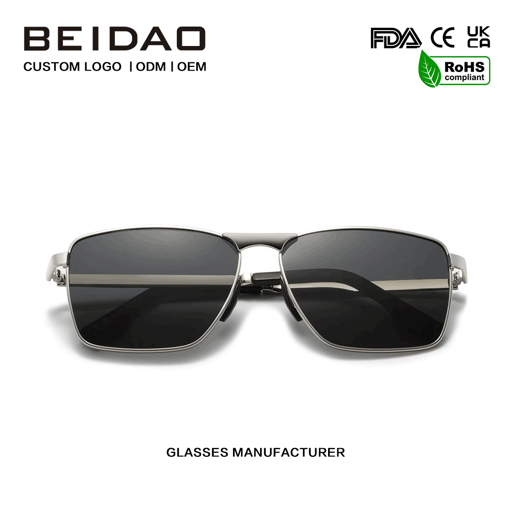 Condução luxuosa dos óculos de sol das lentes do quadrado UV400 TAC da liga