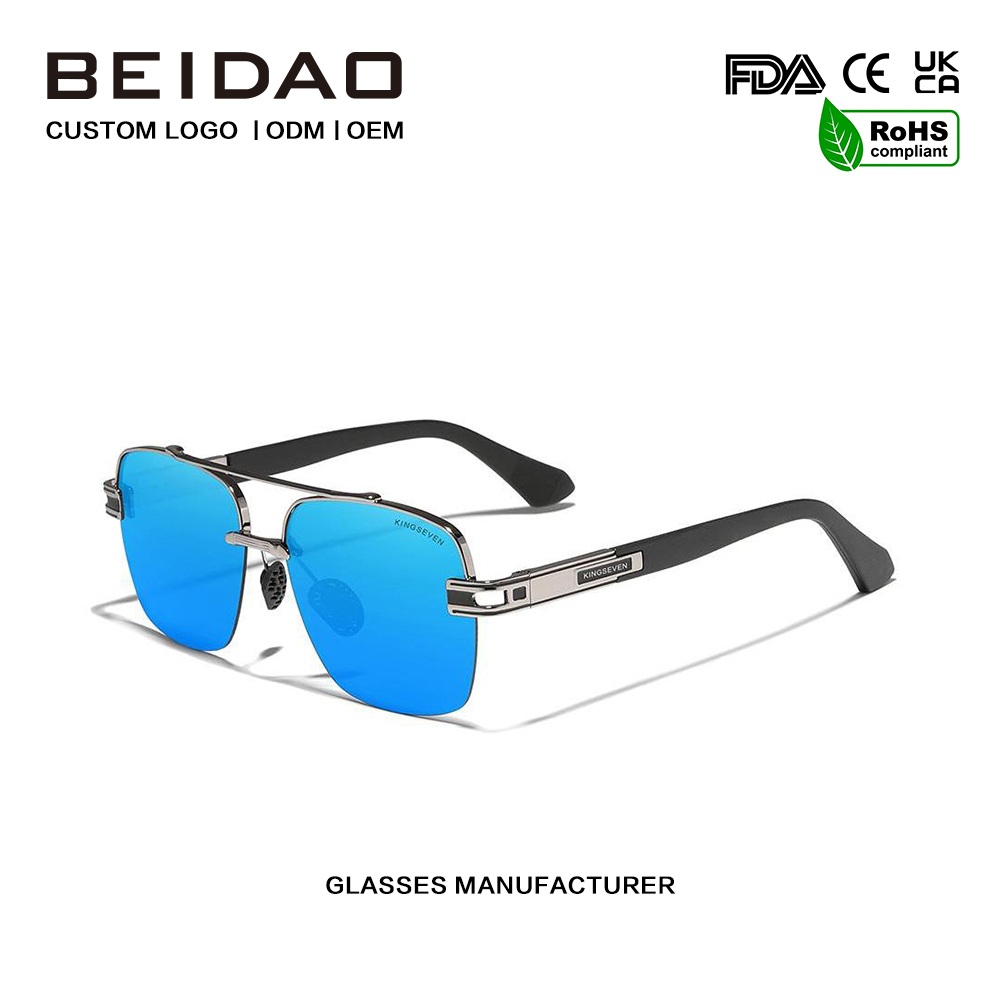 Óculos de sol polarizados retrô coloridos de luxo para homens