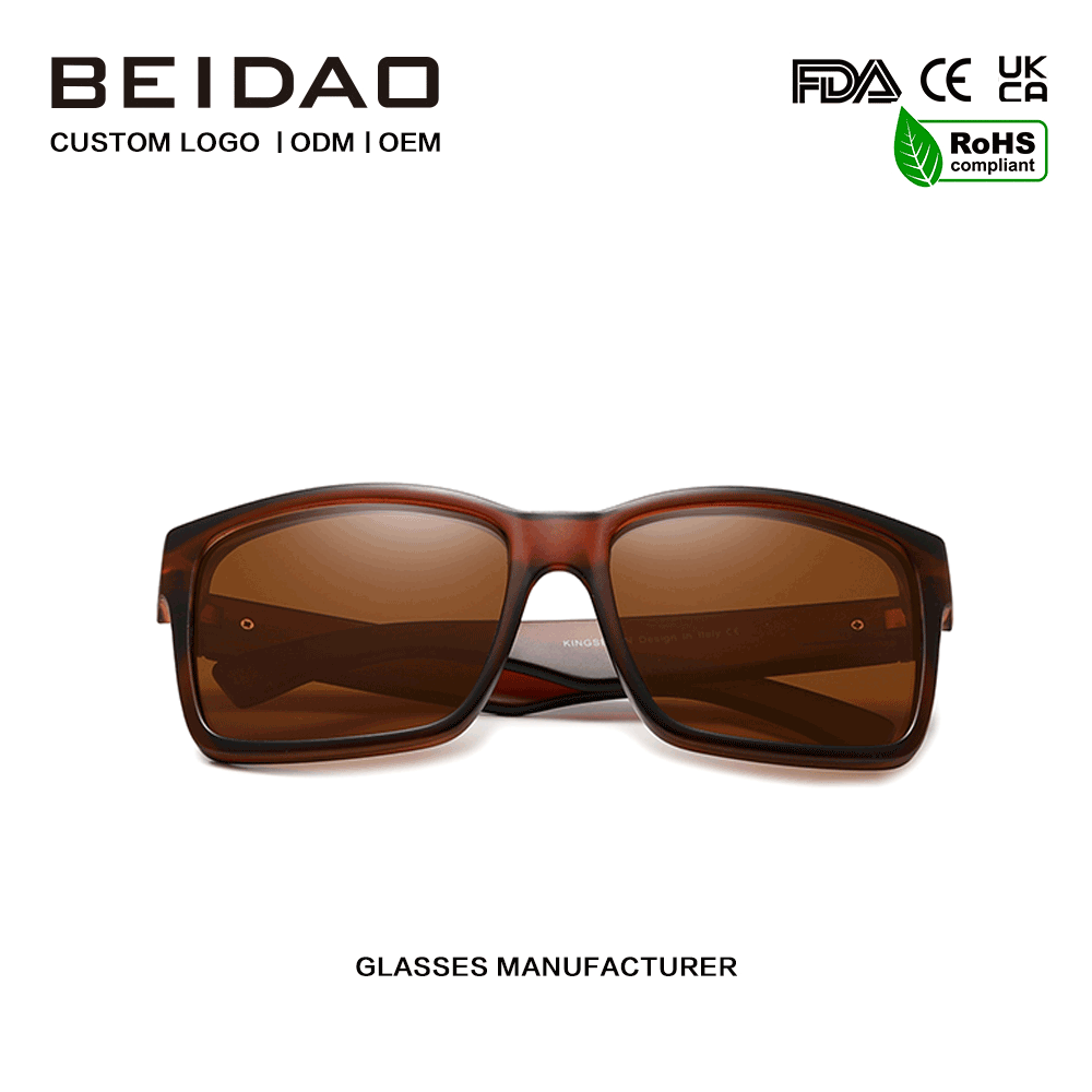 Óculos de sol com lentes polarizadas espelhadas UV400 da moda masculina